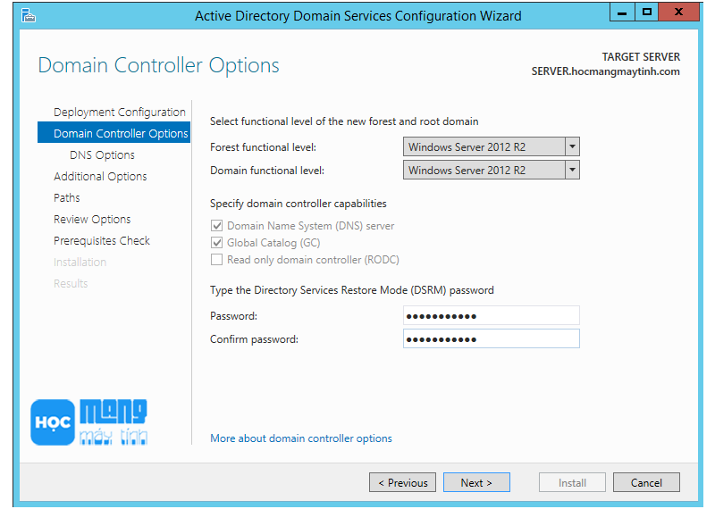 dc-domain controler windows server 2012 r2