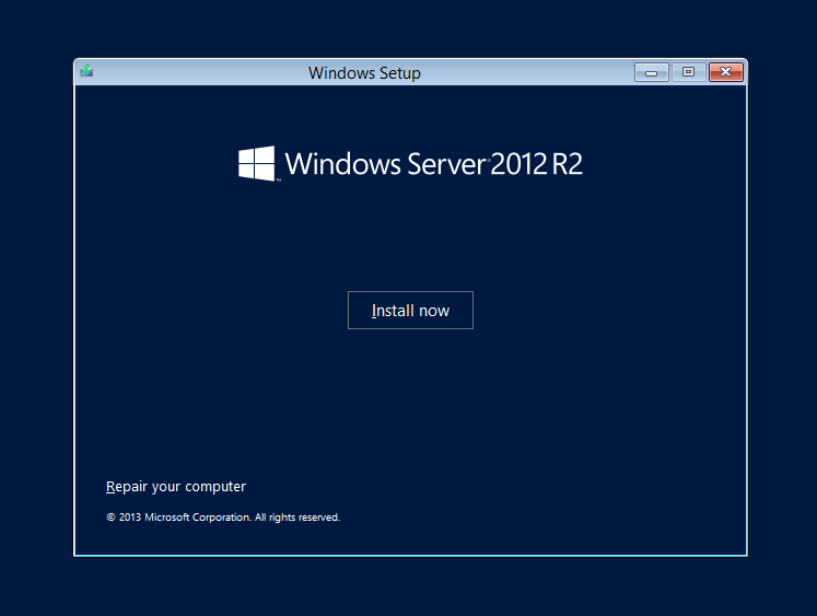 Cài đặt Windows Server 2012 R2 