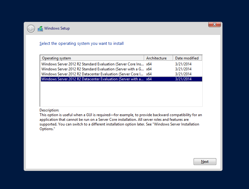 Cài đặt Windows Server 2012 R2