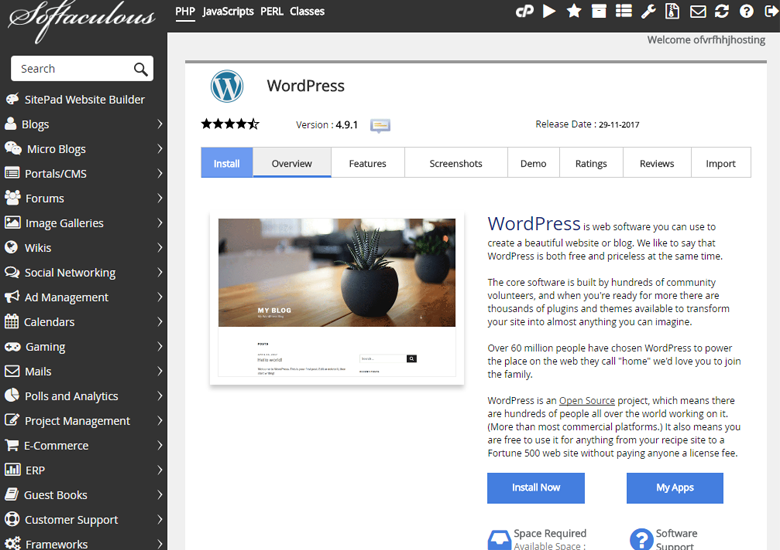 Wordpress Install Now